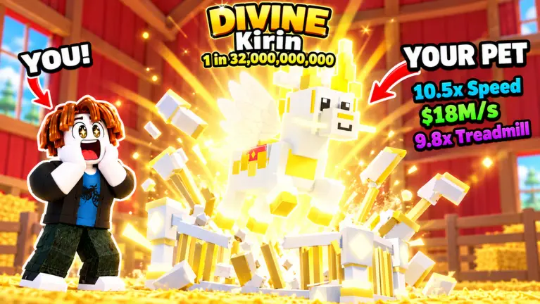 Divine Kirin pet card inside a barn
